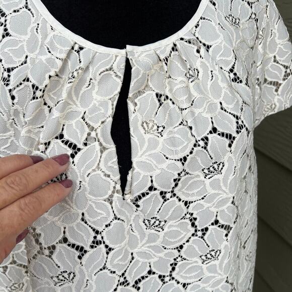 J. Crew women's size 14 embroidered cut out work with cap sleeves - Picture 2 of 7